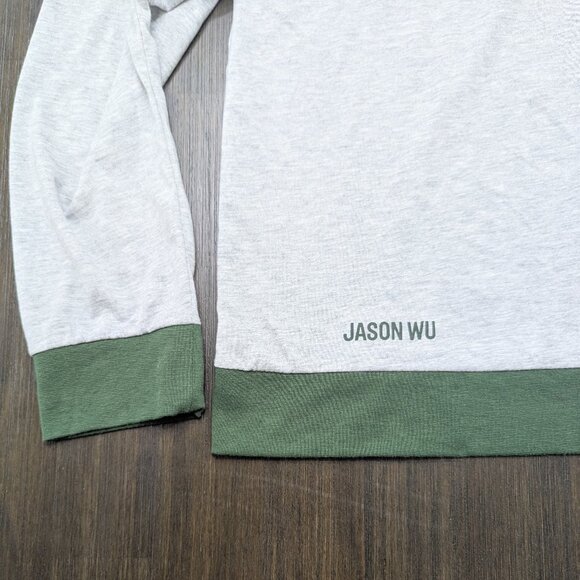 Jason Wu | Men's Large Grey/Green Sweatshirt | Cotton Blend - Picture 4 of 6